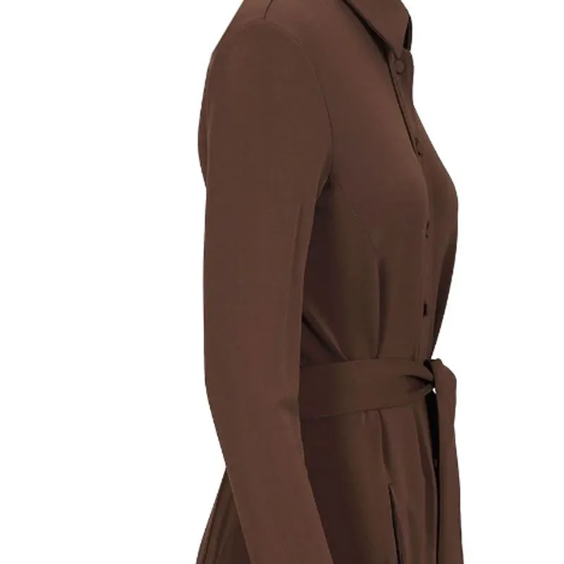 MaxMara Long Sleeved Dress Women's Brown-4