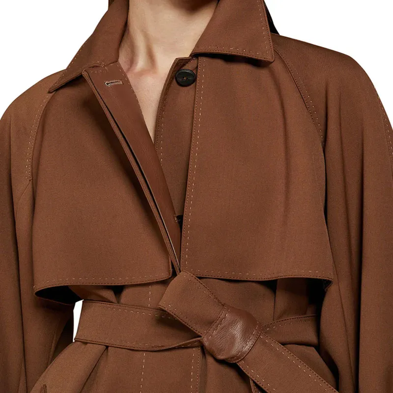 MaxMara Cosimo Belted Button Detailed Coat-4