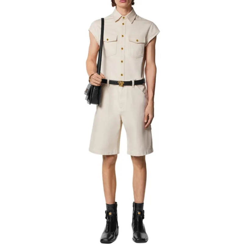 VERSACE Sleeveless Denim Shirt-1