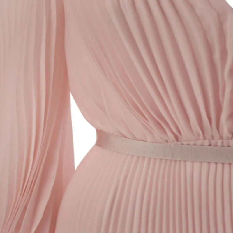 MaxMara V Neck Pleated Mini Dress-3