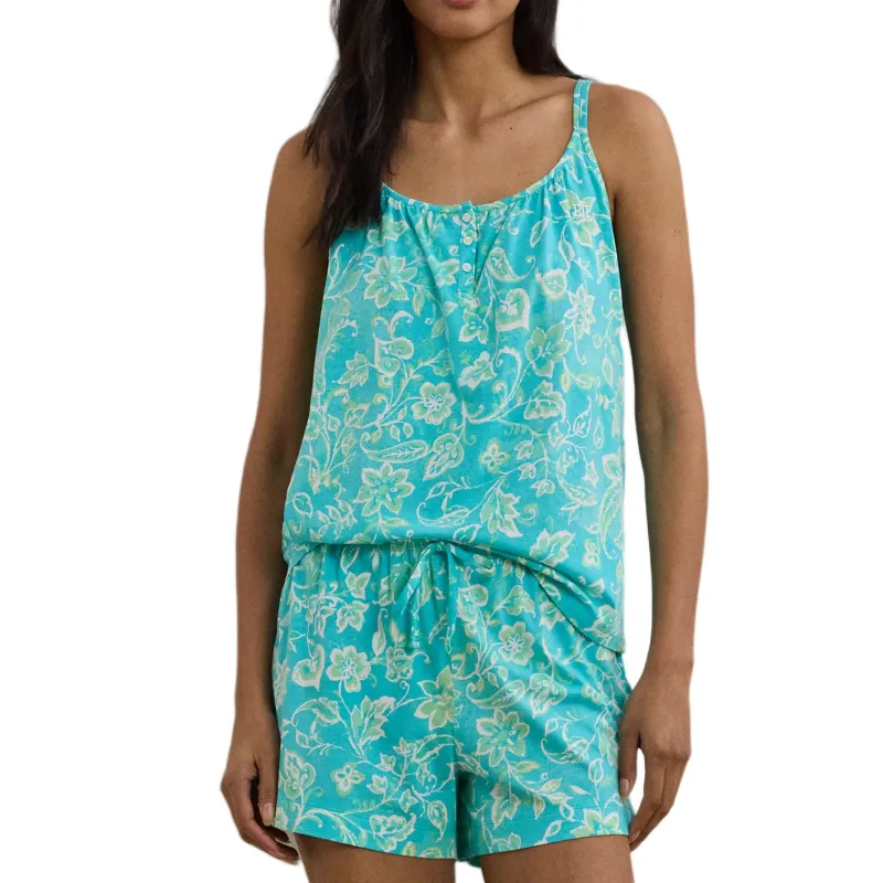 LAUREN RALPH LAUREN Pajama Set Women's Aqua Blue-2