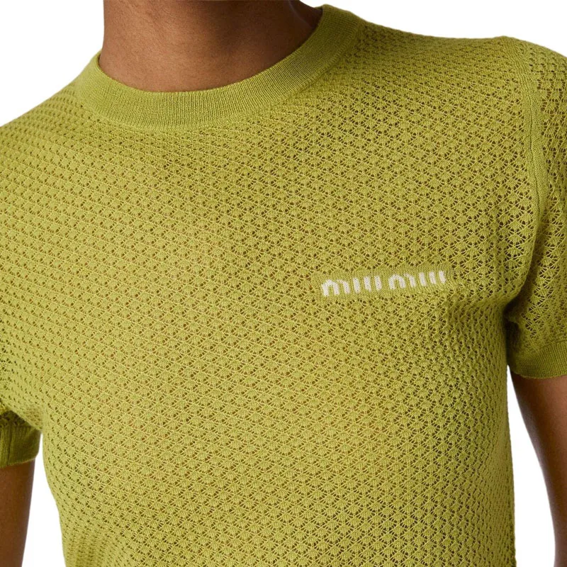 MIU MIU Cashmere Sweater Women's Light Grass Green-5
