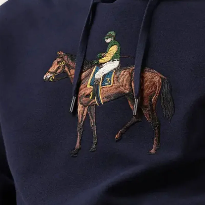 Polo Ralph Lauren Standing Horse Fleece Hoodie Sweatshirt Men's Black-3