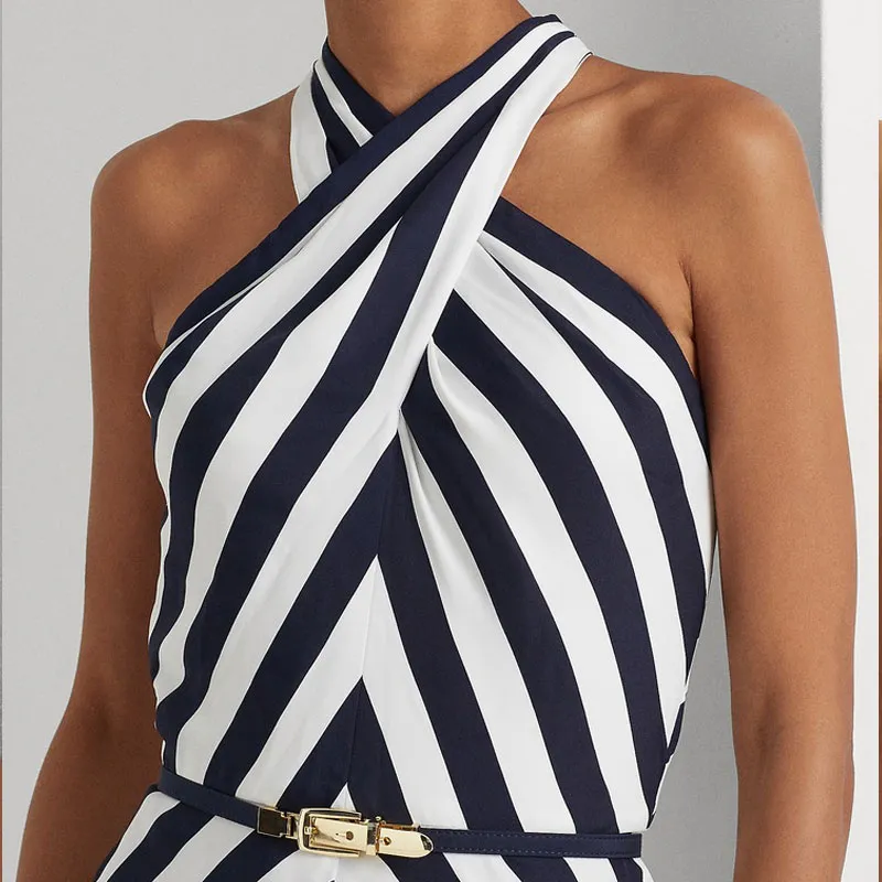Polo Ralph Lauren SS23 Sleeveless Dress Women's Marine Blue-4
