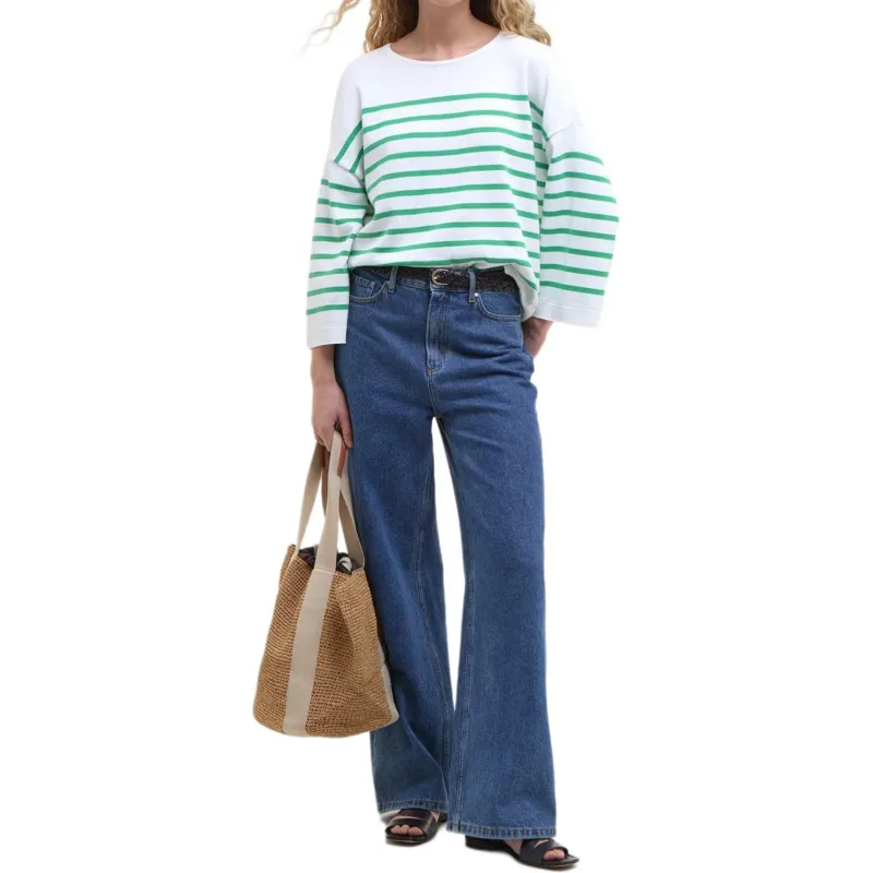 BARBOUR Regular T Shirt Women's White Green-1