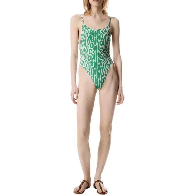 TF One piece Swimsuit Women's Green White-1