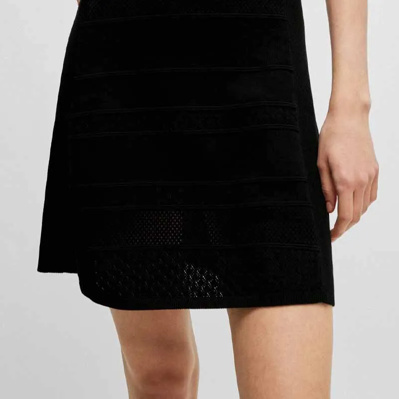 HUGO BOSS Short Sleeved Dresses Women's Pure Black-4