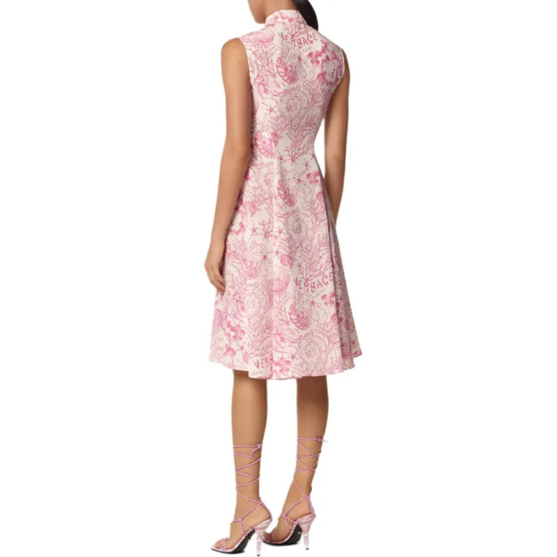 VERSACE Barocco Sleeveless Dress Women's Pink-3