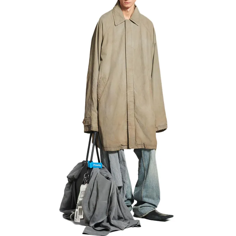 Balenciaga Coat Loose Fit Men's Dark Beige-2