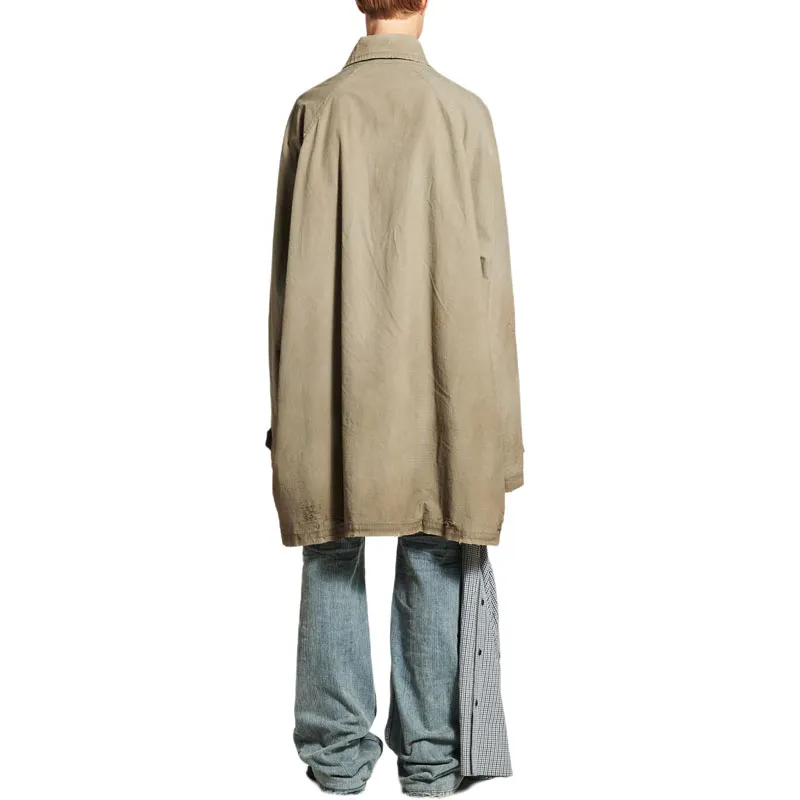 Balenciaga Coat Loose Fit Men's Dark Beige-3