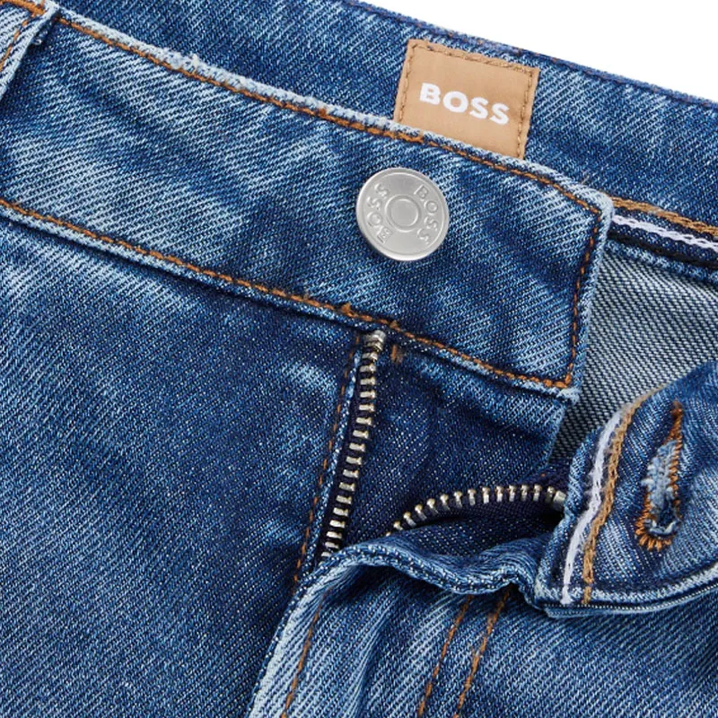HUGO BOSS High-Waisted Jeans Comfort-Stretch Denim Jeans Women's Blue-4