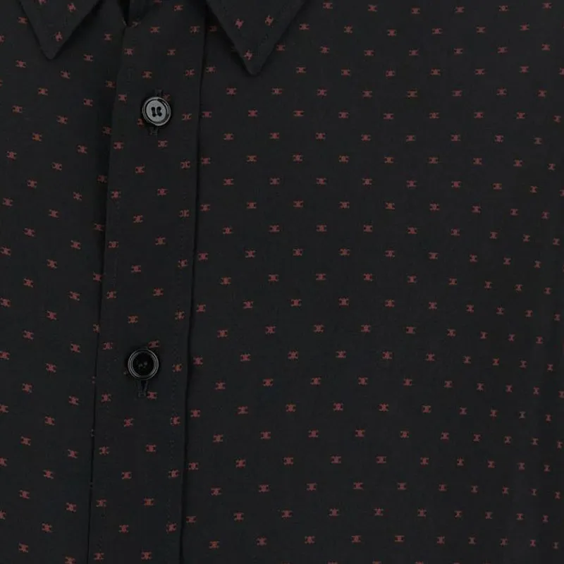 CELINE Loose Shirt In Printed Crêpe De Chine-3