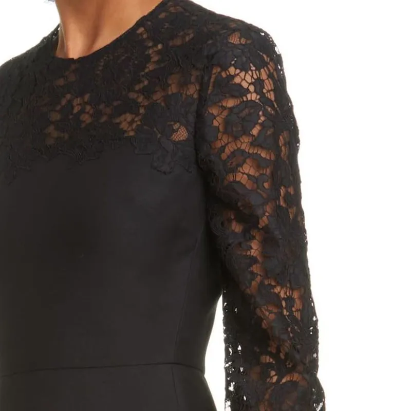 Valentino Long Sleeved Dresses Women's Black-4