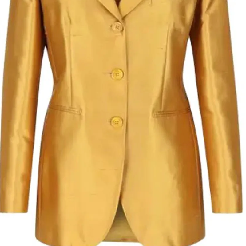 MaxMara Metallic Button Up Jacket-2