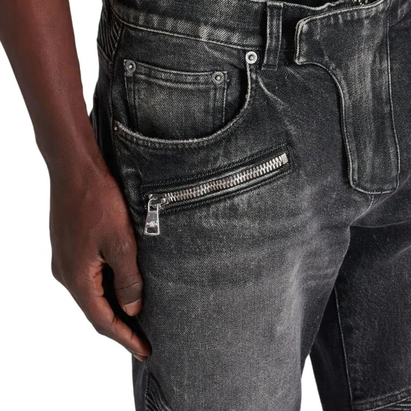BALMAIN SS25 Jeans Men's Black Gray-5