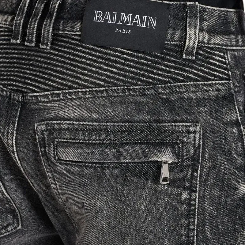 BALMAIN SS25 Jeans Men's Black Gray-6