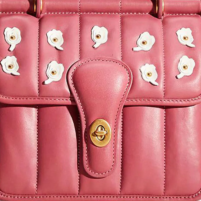 COACH Willis Nappa Leather Shoulder Bag, Crossbody Bag, Handbag Trumpets Women's Red-3