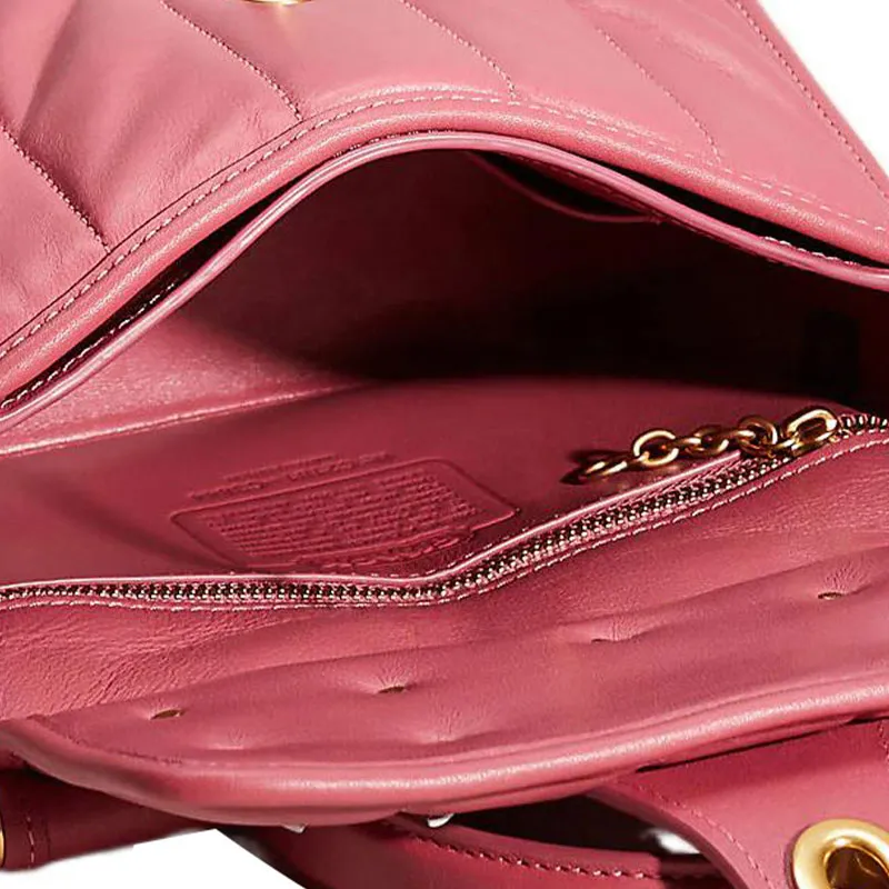 COACH Willis Nappa Leather Shoulder Bag, Crossbody Bag, Handbag Trumpets Women's Red-4
