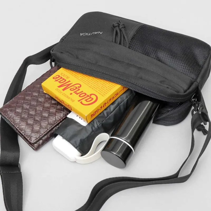 NAUTICA Nylon Crossbody Bag, Shoulder Bag Trumpets Unisex Black-3