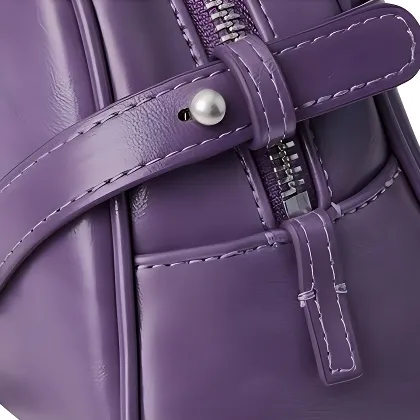 MCMIKO Cow Leather With Polyurethane And Synthetic Leather Shoulder Bag Women's Purple-5