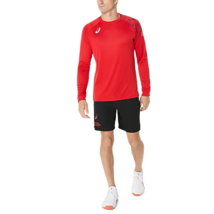 Asics T Shirts Men Fire Red-2