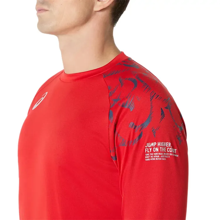 Asics T Shirts Men Fire Red-3