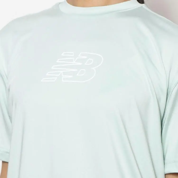 New Balance Drop Shoulder Sleeve T Shirt Women's Green-4