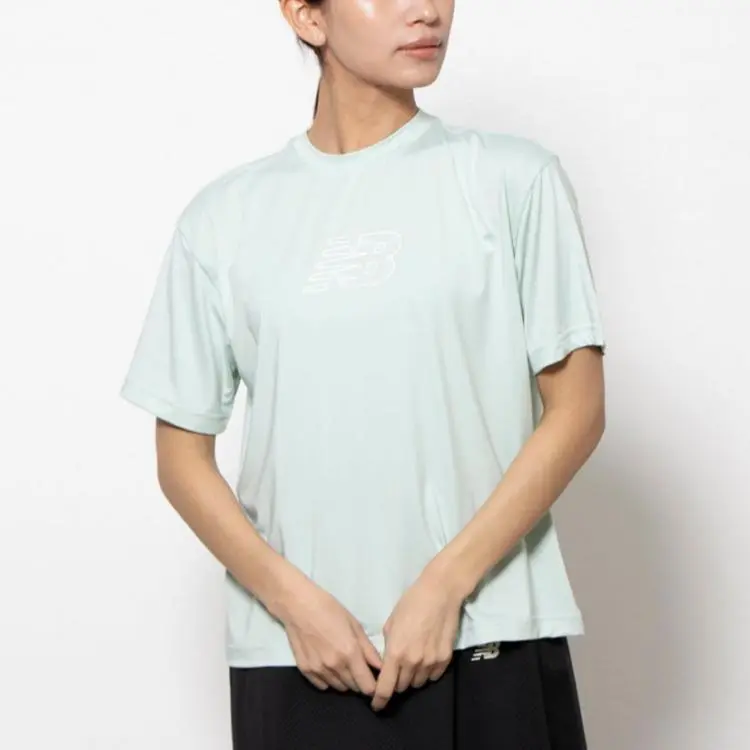 New Balance Drop Shoulder Sleeve T Shirt Women's Green-2