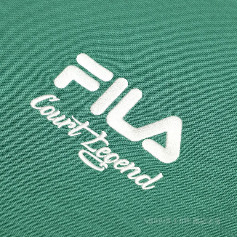 FILA Casual Sportswear Men Clothing Set Midsummer Green Short Sleeved Shirt+Legend Blue Shorts-1