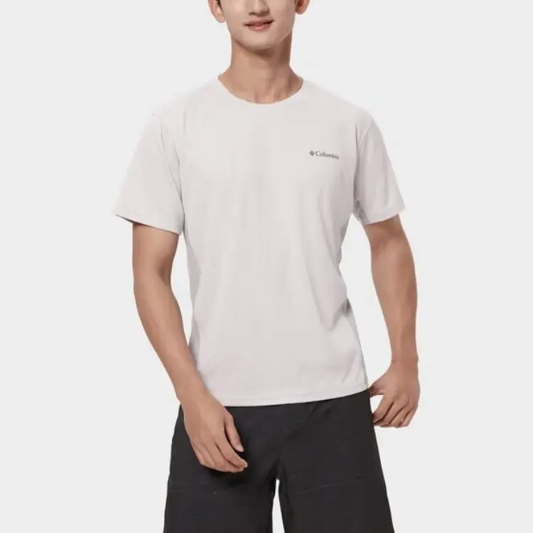 Columbia Crew Neck Fitted Straight Short-Sleeved T-Shirt Men's White-2