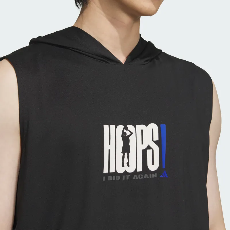 Adidas BASKETBALLHooded Basketball Jersey Unisex Black-3