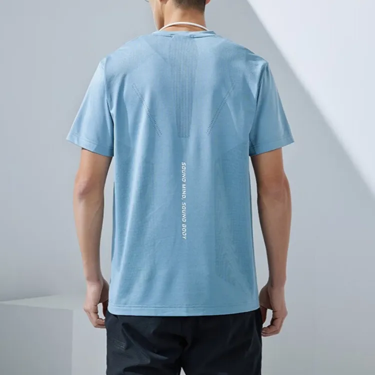 Asics T Shirts Men Gray Blue-3