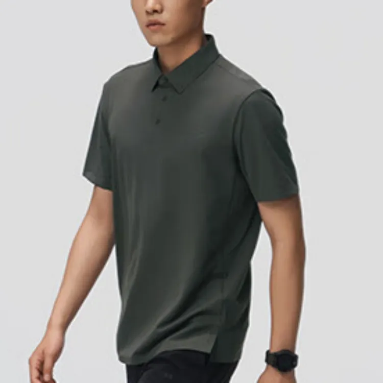 Saucony Polo Shirt Men's Rock Gray Army Green-2