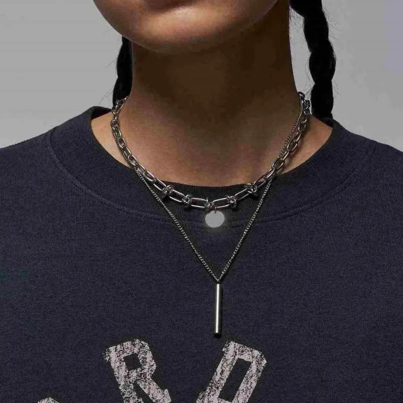 Jordan Drop Shoulder Sleeve T Shirt Women's Gray Black/Medium Olive Green-2