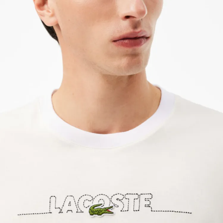 LACOSTE Logo embroidered T shirt-3