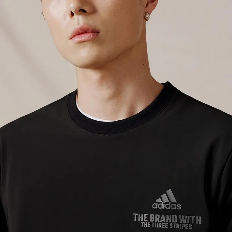 Adidas T Shirt Men's Black/Dark Gray-3