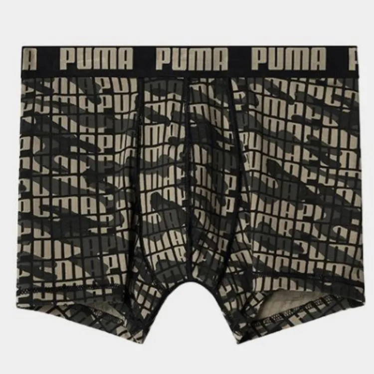 PUMA Underpants Men's 3 Pack Green Camouflage-1