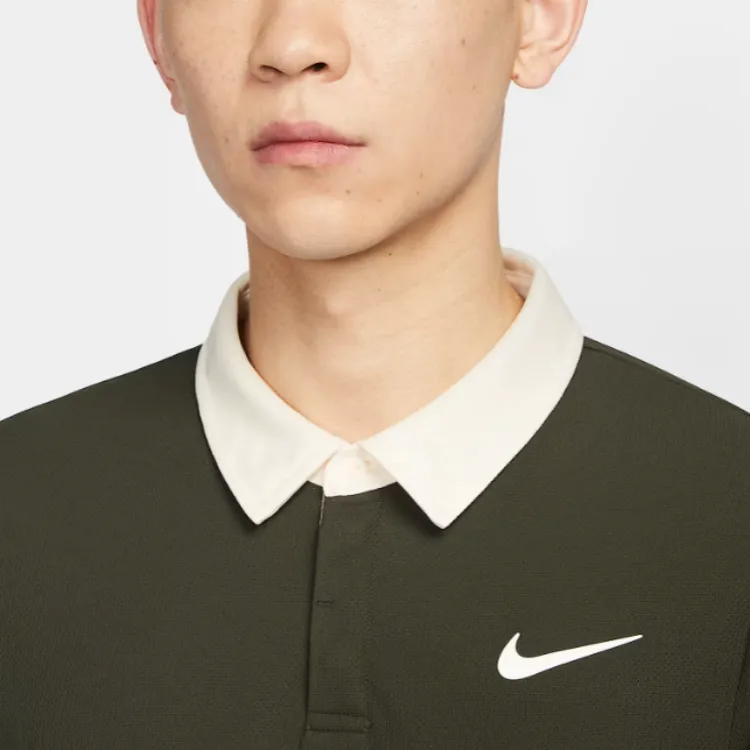 Nike Dri FIT ADVCourt Slam SS25 Tennis Top Men's Sequoia Green/Light Ivory White/White-3