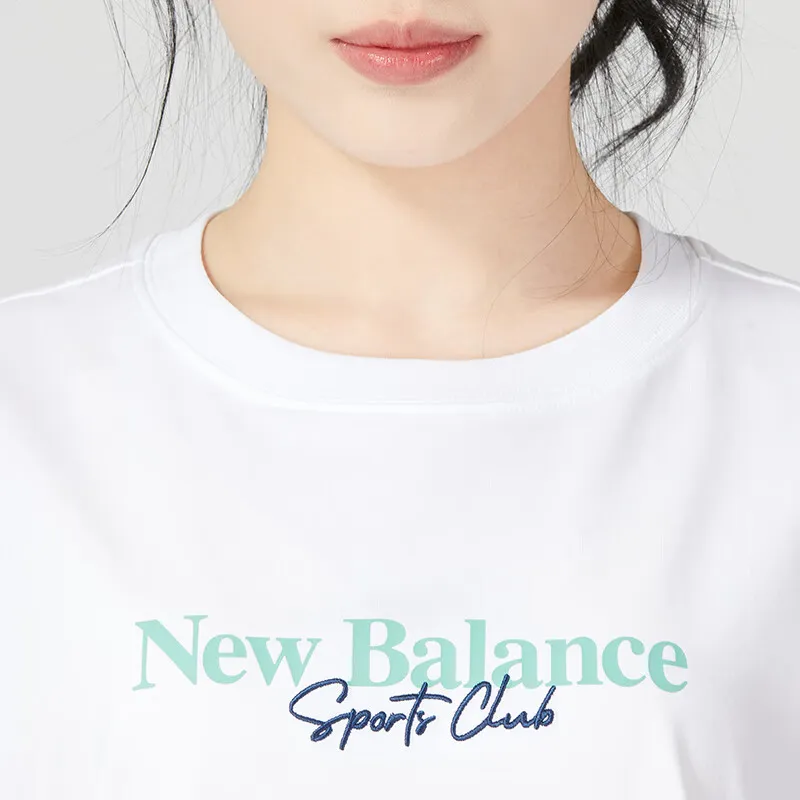 New Balance Drop Shoulder Sleeve T Shirt Women's White-3