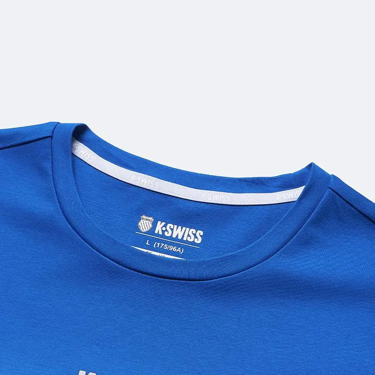 KSWISS T Shirt Men's White Base White Blue Combo-2