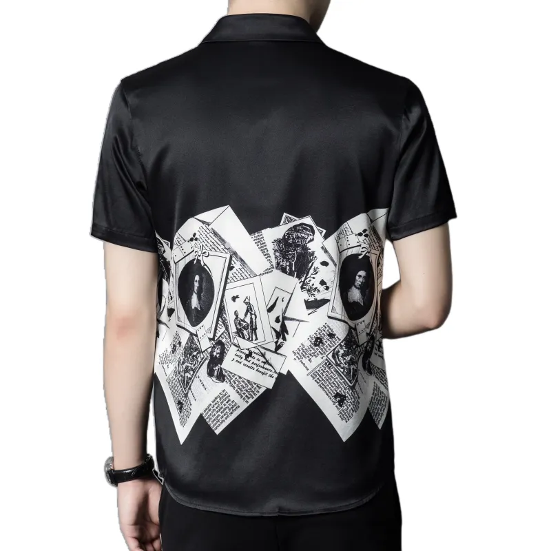 PIERRE CARDIN Shirt Men's Black White-1