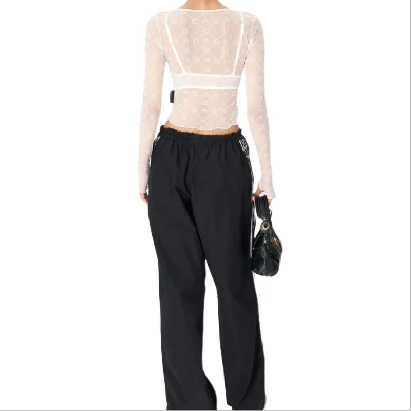 Marine Serre Mesh Cropped Top-2