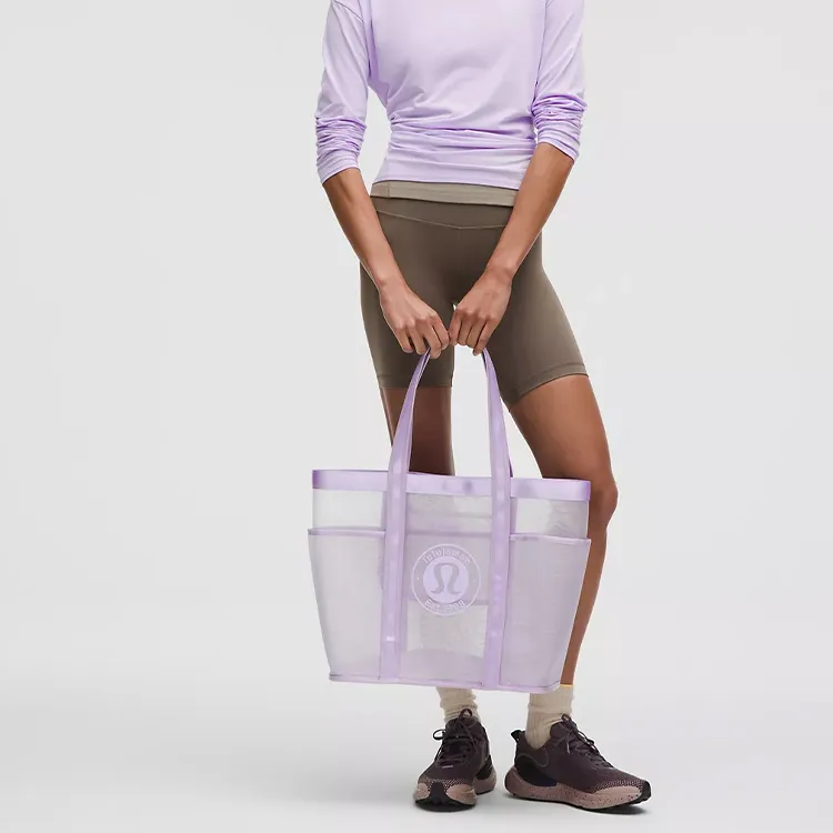 Lululemon Recycled Nylon Tote Bag, Shopping Bag, Handbag Unisex Lavender-3