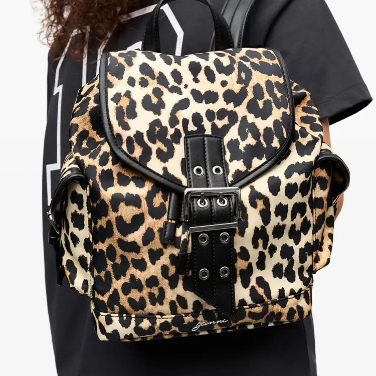 GANNI Fabric Backpack Women's Brown & Black-4