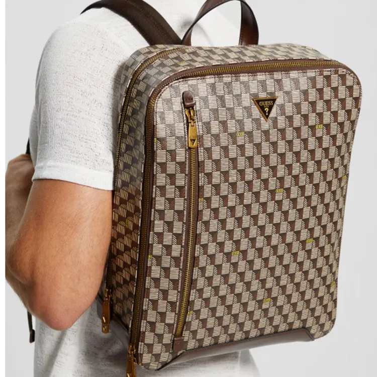 GUESS Artificial Leather Backpack Men's Brown-4