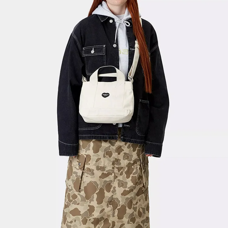 Carhartt WIP Cotton Tote Bag, Shopping Bag, Shoulder Bag, Handbag Trumpets Unisex White-4