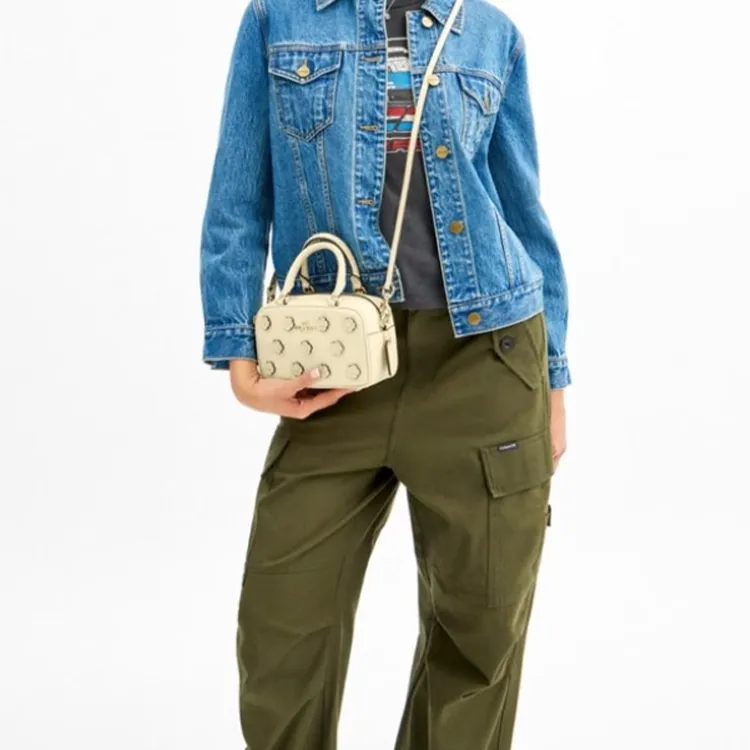 COACH SATCHEL Cow Leather Shoulder Bag, Crossbody Bag, Handbag Trumpets Women's Moonlight-4