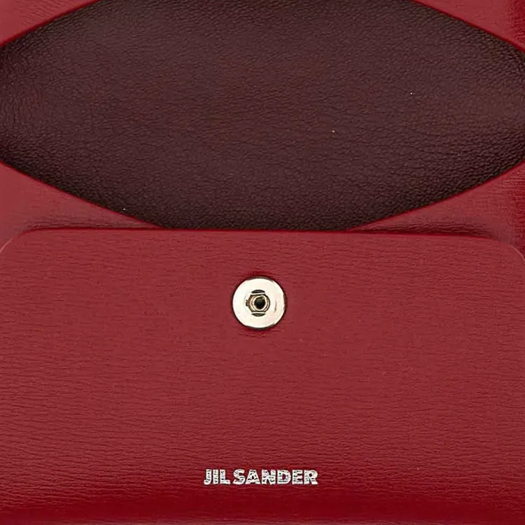 JIL SANDER Cow Leather Card Holder Women's Red-3
