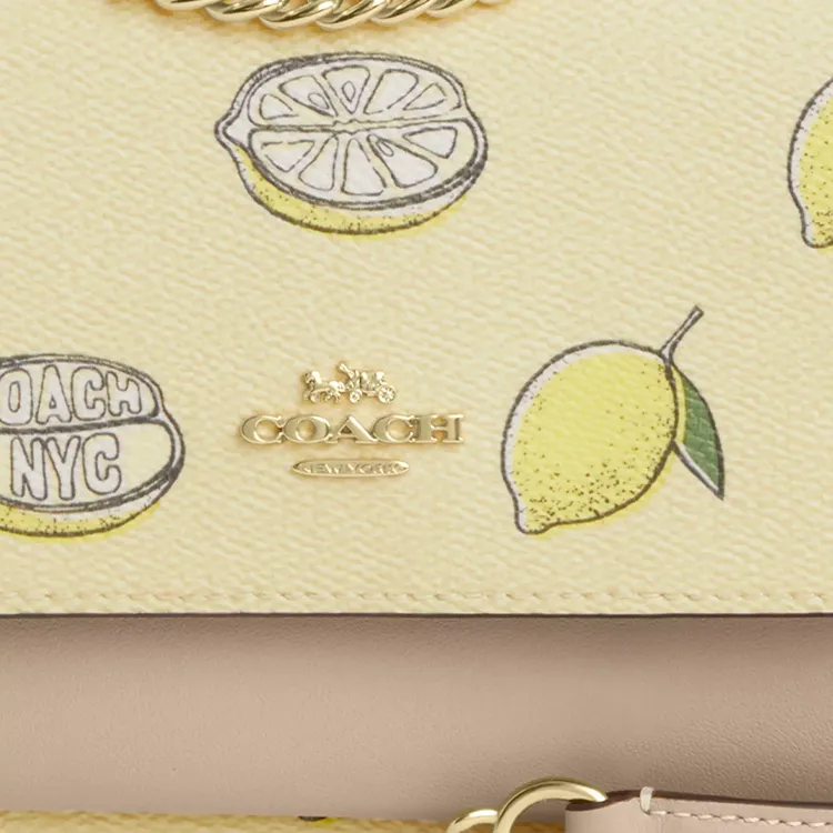 COACH Klare Coated Canvas Bag, Crossbody Bag, Shoulder Bag Mini Women's Yellow Green-3