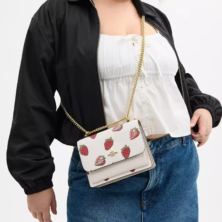 COACH Klare Coated Canvas Crossbody Bag, Shoulder Bag Mini Women's Gold & Chalk Multicolor-5